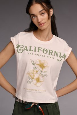 By Anthropologie Evelyn California Cap-Sleeve Tee