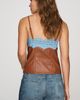 By Anthropologie Faux-Leather Lace-Trim Camisole Top - 2