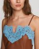 By Anthropologie Faux-Leather Lace-Trim Camisole Top - 4