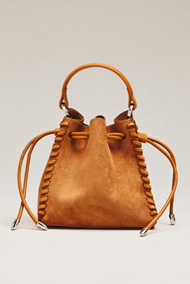 By Anthropologie Faux-Suede Whipstitch Satchel