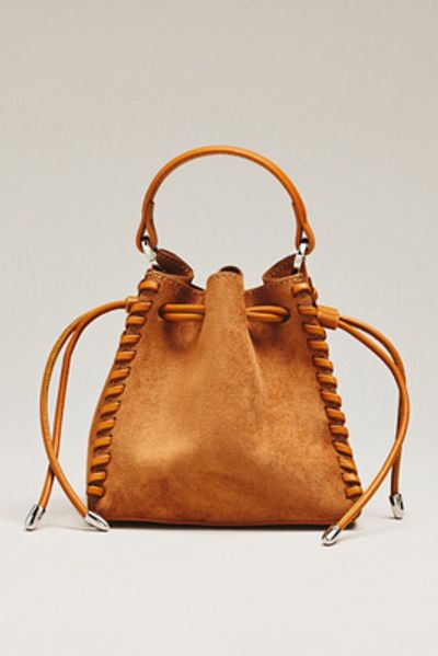 By Anthropologie Faux-Suede Whipstitch Satchel