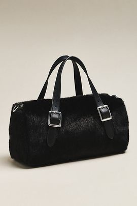 By Anthropologie Faux Fur Boxy Satchel