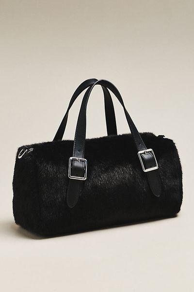 By Anthropologie Faux Fur Boxy Satchel