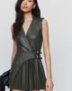 By Anthropologie Faux Leather Wrap Romper - 1