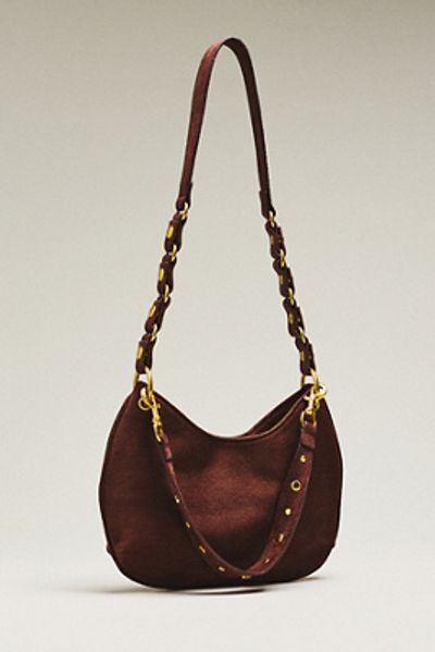 By Anthropologie Faux Suede Circular Shoulder Bag