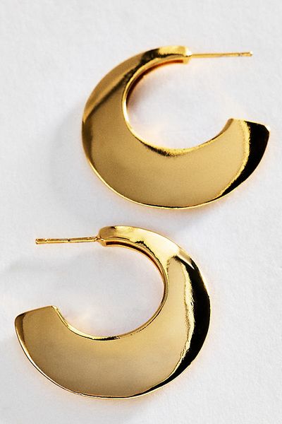 By Anthropologie Flat Crescent Hoop Earrings