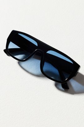 By Anthropologie Flat Top Shield Aviator Sunglasses