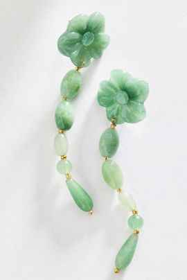By Anthropologie Floral Stone Drop Earrings