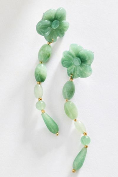 By Anthropologie Floral Stone Drop Earrings