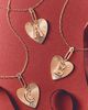 By Anthropologie Fluted Heart Pendant Monogram Necklace - 1