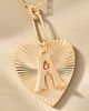 By Anthropologie Fluted Heart Pendant Monogram Necklace - 2