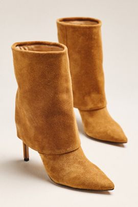 By Anthropologie Foldover Suede Ankle Boots