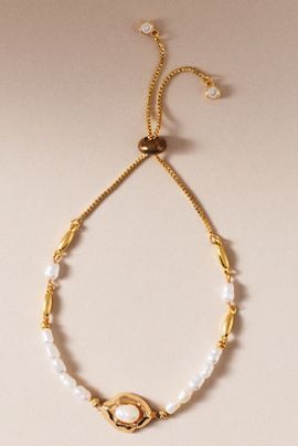 By Anthropologie Freshwater Pearls Organic Bracelet