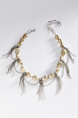 By Anthropologie Fringe Metal Necklace