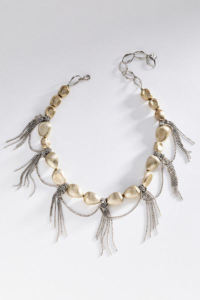 By Anthropologie Fringe Metal Necklace
