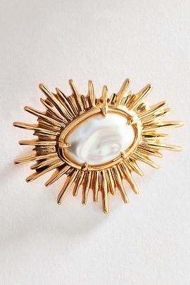 By Anthropologie Fringe Pearl Drop Brooch