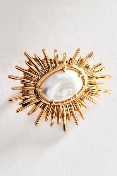 By Anthropologie Fringe Pearl Drop Brooch