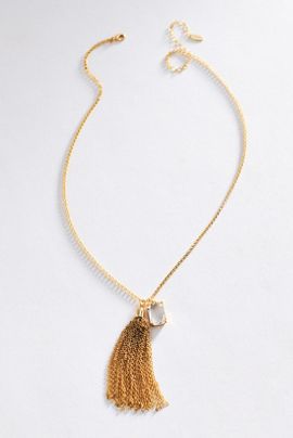 By Anthropologie Fringed Crystal Pendant Necklace