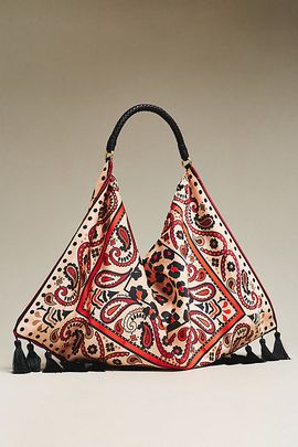 By Anthropologie Fringed Scarf Hobo Bag