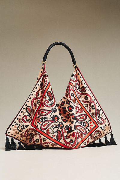 By Anthropologie Fringed Scarf Hobo Bag