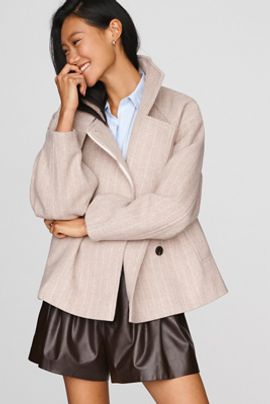 By Anthropologie Funnel-Neck Coat Jacket