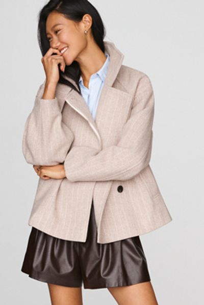 By Anthropologie Funnel-Neck Coat Jacket