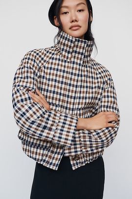 By Anthropologie Funnel Neck Cropped Trench Coat Jacket