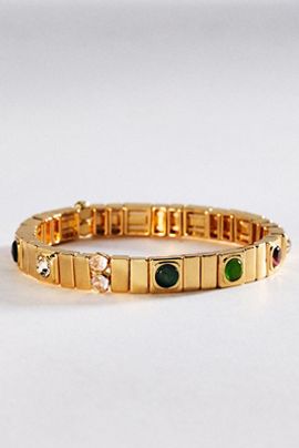 By Anthropologie Gemstone Chicklet Bracelet