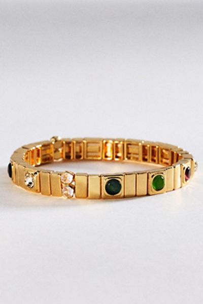 By Anthropologie Gemstone Chicklet Bracelet