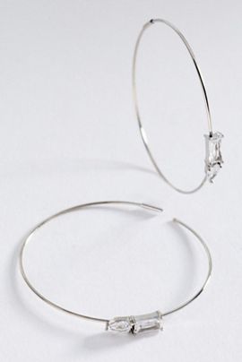 By Anthropologie Gemstone Hoop Earrings