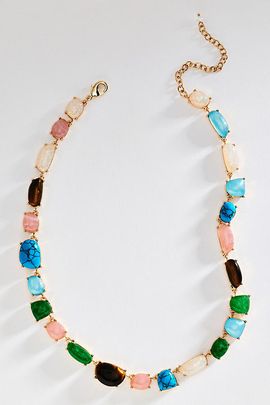 By Anthropologie Gemstone Statement Necklace