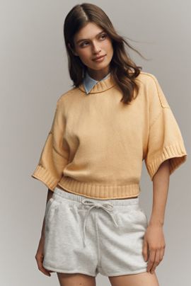 By Anthropologie Goldie Cotton Crew-Neck Sweater