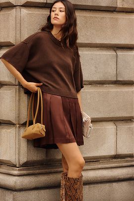 By Anthropologie Goldie Wool Cashmere Wool Twofer Mini Dress