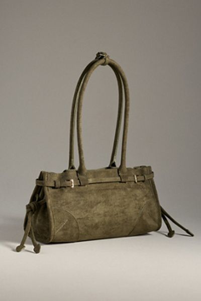 By Anthropologie Greer Structured Faux-Suede Shoulder Bag