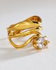 By Anthropologie Hammered Metal Crystal Ring - 1