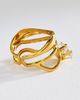 By Anthropologie Hammered Metal Crystal Ring - 3