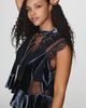 By Anthropologie Harmony Velvet Lace Peplum Blouse - 6