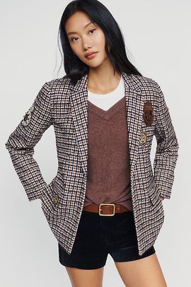 By Anthropologie Heritage Patchwork Blazer Jacket