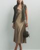 By Anthropologie Ingrid 100% Silk Midi Slip Dress - 1