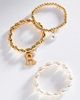 By Anthropologie Initial Stretch Rings, Set of 3 - 1