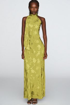 By Anthropologie Jacquard Halter Midi Dress