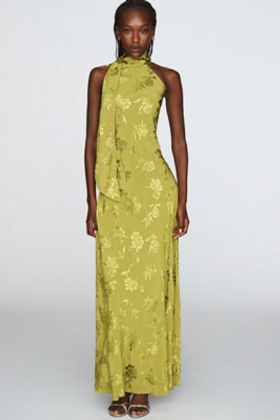 By Anthropologie Jacquard Halter Midi Dress
