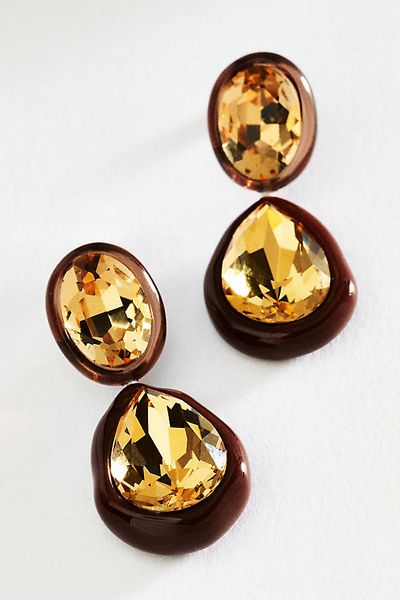 By Anthropologie Jelly Two Stone Drop Earrings