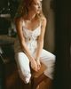 By Anthropologie Lace-Trim Peplum Sleeveless Top - 1