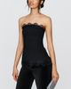 By Anthropologie Lace Trim Side Train Strapless Top - 4