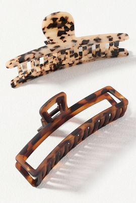 By Anthropologie Large Hair Claw Clips, Set of 2