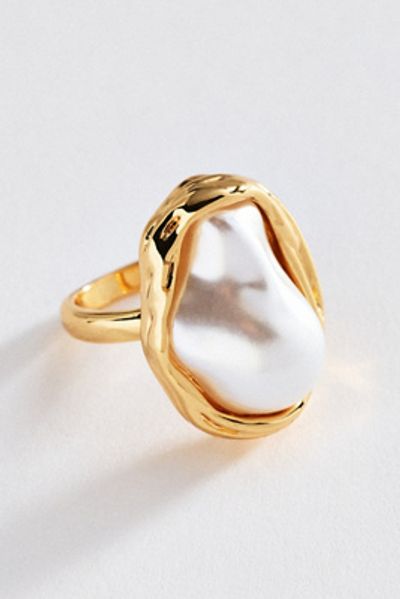 By Anthropologie Large Pearl Ring