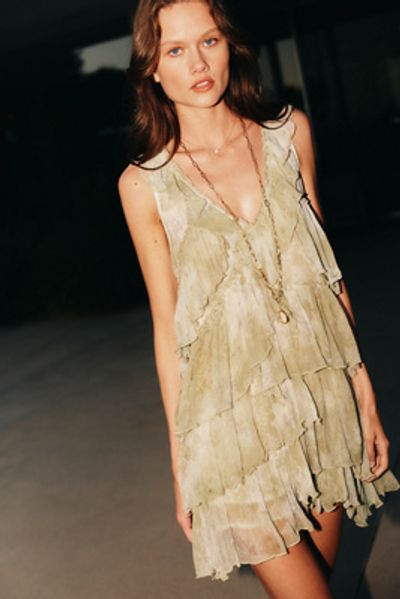 By Anthropologie Layered Ruffle Mini Dress