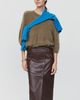 By Anthropologie Leather Snap Front Pencil Skirt - 1