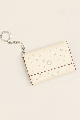 By Anthropologie Leather Studded Wallet with Keychain